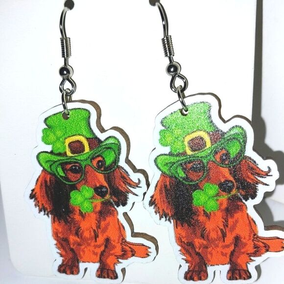 Super cute St Patrick's lucky green earrings - Picture 6 of 6